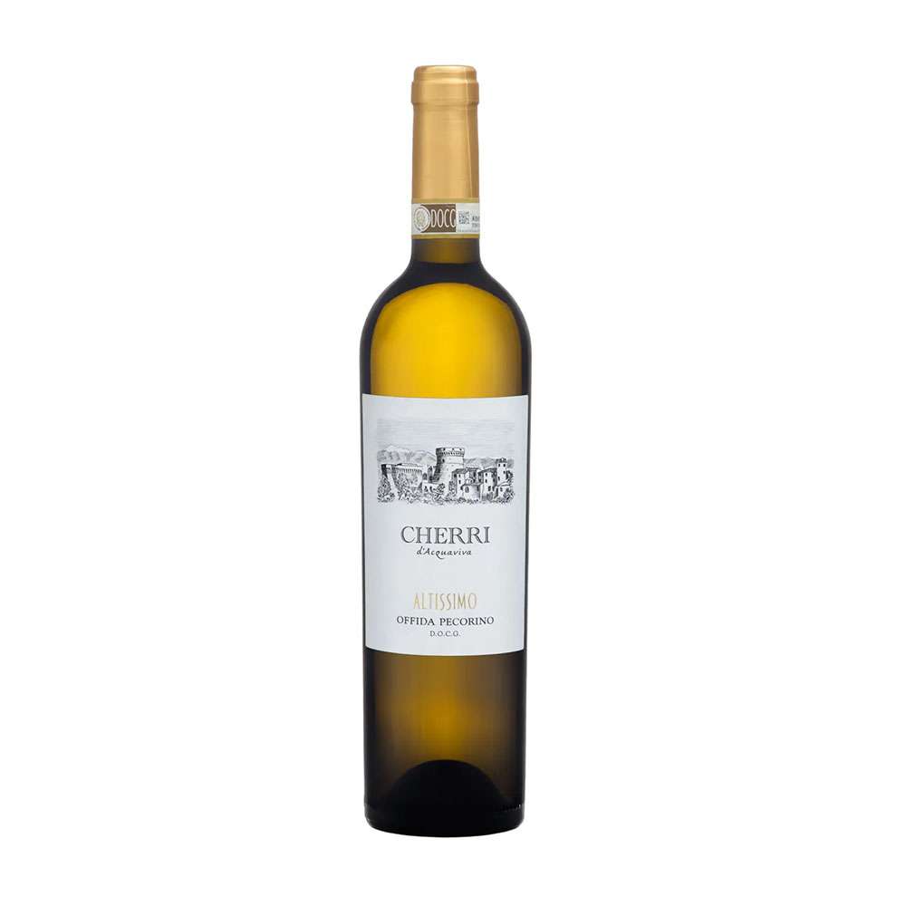 Vino bianco Pecorino “Altissimo” della Cantina Cherri, prodotto nelle Marche – bottiglia da 0,75L