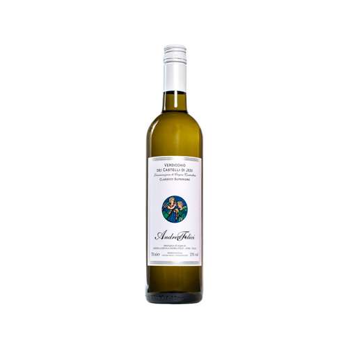 Vino bianco Verdicchio dei Castelli di Jesi Classico Superiore DOC della Cantina Andrea Felici, bottiglia da 0,75L